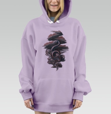 Рыба., Hoodie Mjhigh Dig Mel, Fiolet, утепленная