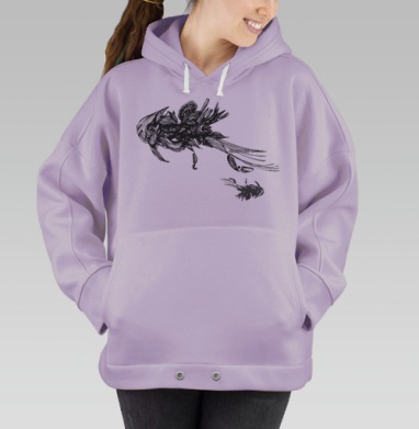 Рыбка графика, Hoodie Oversize Fiolet