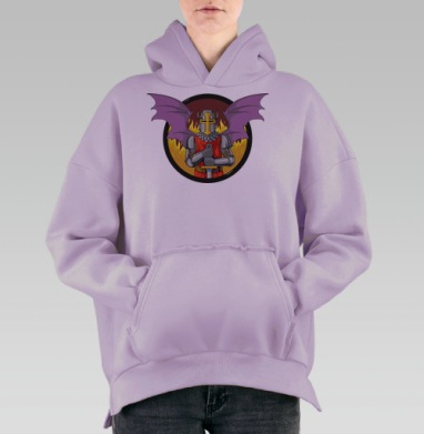 Рыцарь ада, Hoodie Oversize Fiolet, утепленная