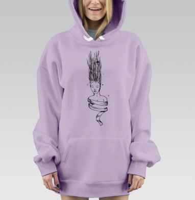 Русалка эх, Hoodie Mjhigh Dig Mel, Fiolet, утепленная