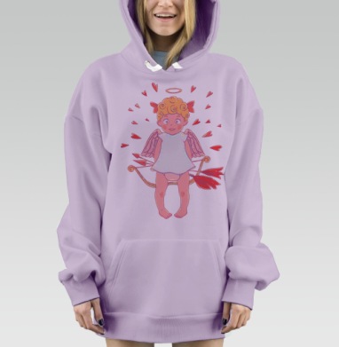 С Днем всех влюбленных!, Hoodie Mjhigh Dig Mel, Fiolet, утепленная