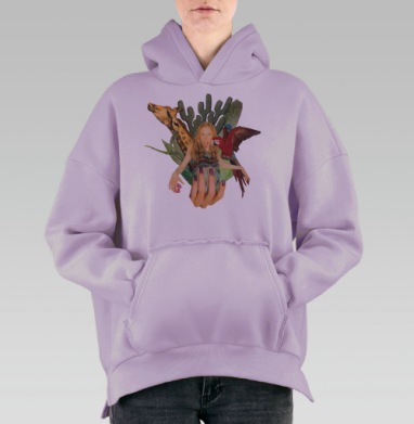 Сафари, Hoodie Oversize Fiolet, утепленная