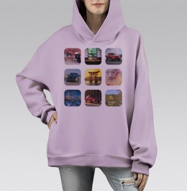 Самоделка 111111111.png, Hoodie Mono Fiolet, оверсайз, утепленная