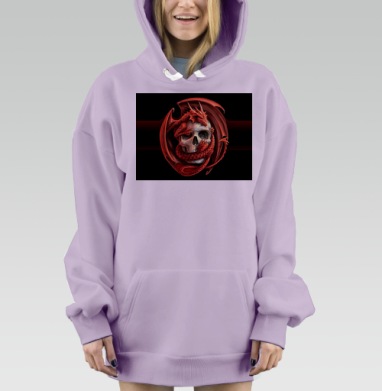 Самоделка cherep-drakon.jpg, Hoodie Mjhigh Dig Mel, Fiolet, утепленная