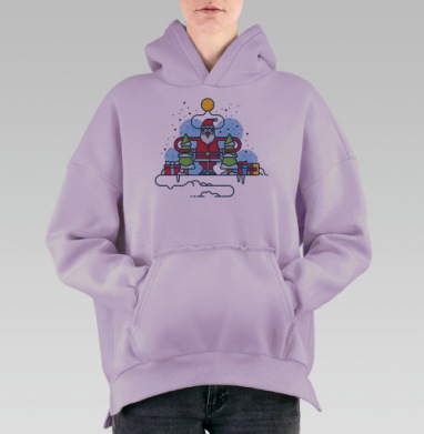 Санта подчиняется Луне, Hoodie Oversize Fiolet, утепленная