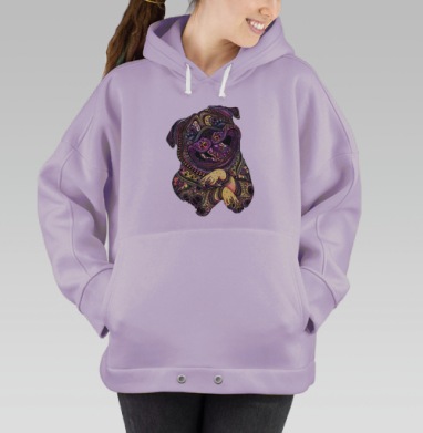 Счастливый мопс, Hoodie Oversize Fiolet