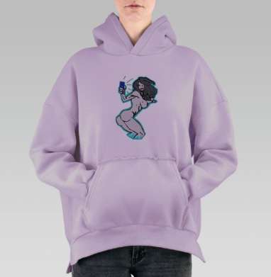 Селфи, Hoodie Oversize Fiolet, утепленная