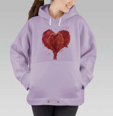 Сердце., Hoodie Oversize Fiolet