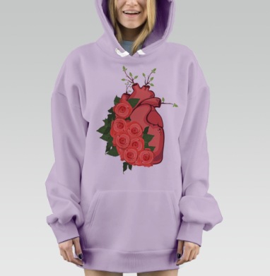 Сердце, Hoodie Mjhigh Dig Mel, Fiolet, утепленная