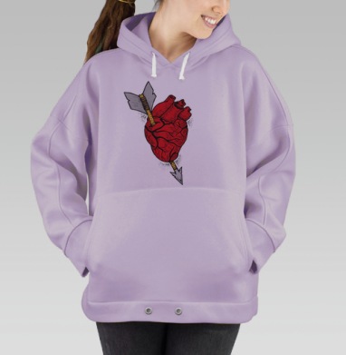 Сердце и стрела, Hoodie Oversize Fiolet