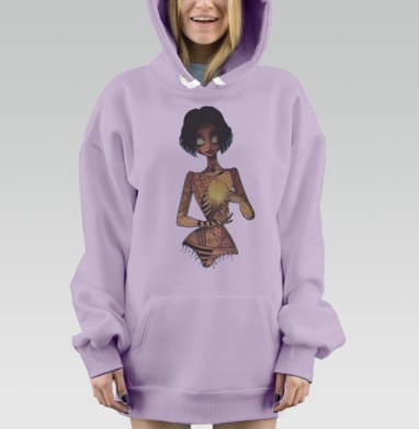 Сердце куклы, Hoodie Mjhigh Dig Mel, Fiolet, утепленная