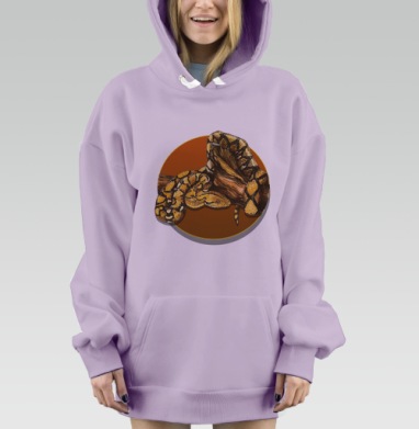Сетчатый питон, Hoodie Mjhigh Dig Mel, Fiolet, утепленная