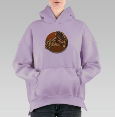 Сетчатый питон, Hoodie Oversize Fiolet, утепленная