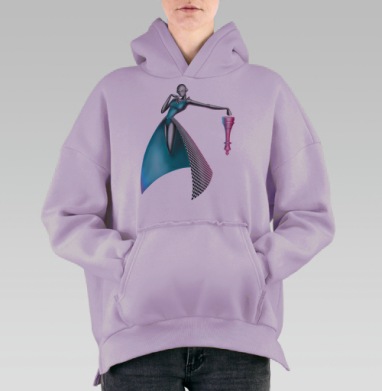Шахматный киллер, Hoodie Oversize Fiolet, утепленная