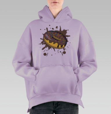 Шоколадный пончик, Hoodie Oversize Fiolet, утепленная