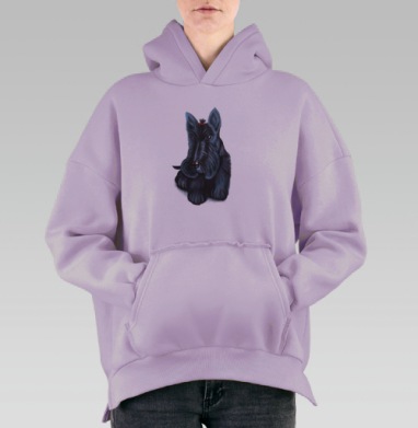 Шотландский терьер, Hoodie Oversize Fiolet, утепленная