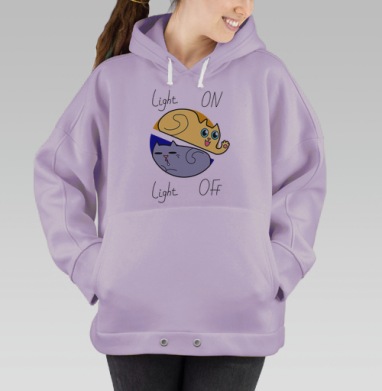 СИЛА СВЕТА И КОТЫ, Hoodie Oversize Fiolet