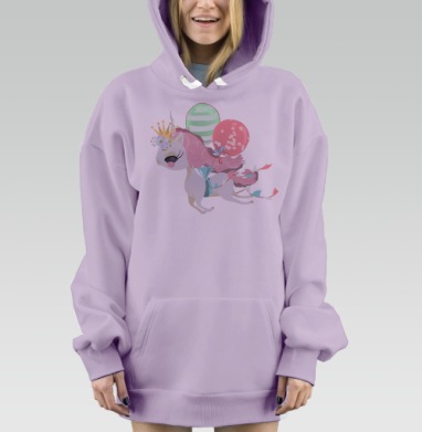 Симпатичный единорог, Hoodie Mjhigh Dig Mel, Fiolet, утепленная