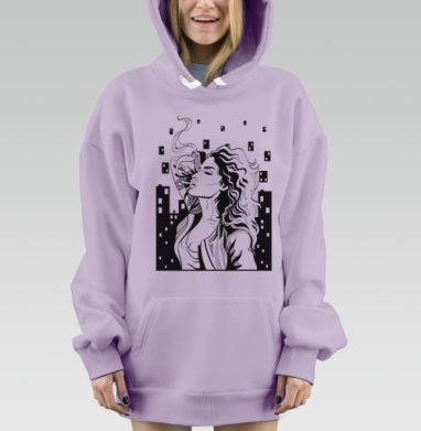 СитиГёрл, Hoodie Mjhigh Dig Mel, Fiolet, утепленная