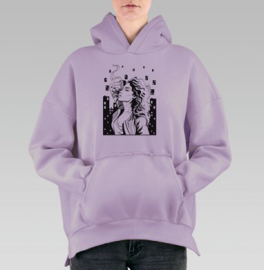СитиГёрл, Hoodie Oversize Fiolet, утепленная