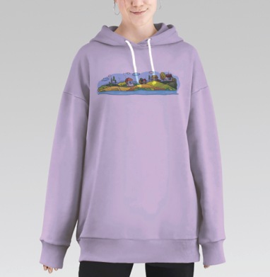 Сказочные земли., Hoodie Long Oversize Fiolet
