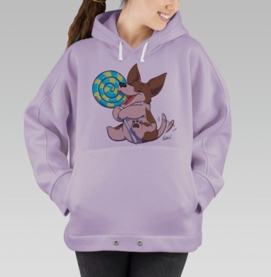 СЛАДКИЕ СОБАЧКИ - леденец, Hoodie Oversize Fiolet