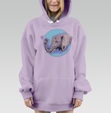 Слон-маляр, Hoodie Mjhigh Dig Mel, Fiolet, утепленная