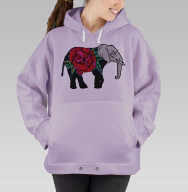 Слон и роза, Hoodie Oversize Fiolet