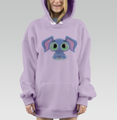Слон с сердцем, Hoodie Mjhigh Dig Mel, Fiolet, утепленная