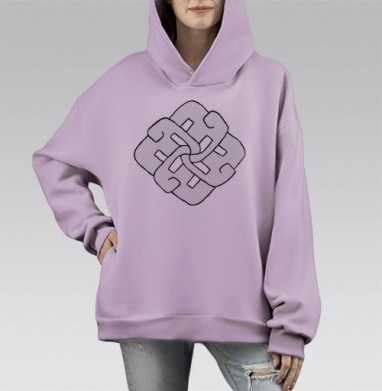 Слоноворот, Hoodie Mono Fiolet, оверсайз, утепленная