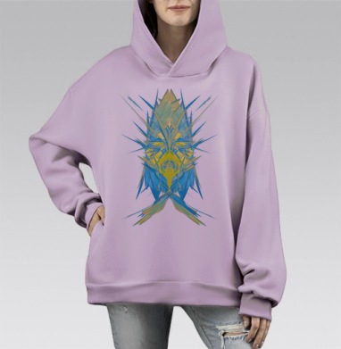 slregg / Русалочка, Hoodie Mono Fiolet, оверсайз, утепленная