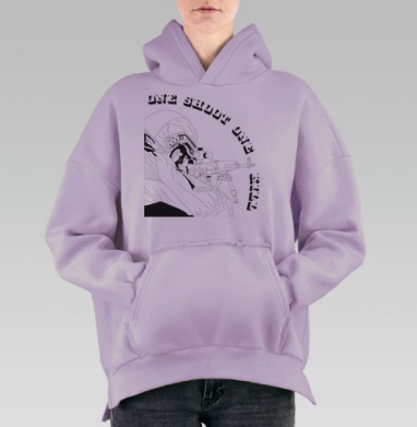СНАЙПЕР ДВА, Hoodie Oversize Fiolet, утепленная