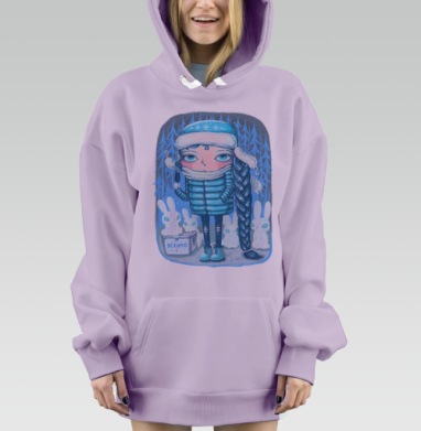 Снегурка с эскимо, Hoodie Mjhigh Dig Mel, Fiolet, утепленная