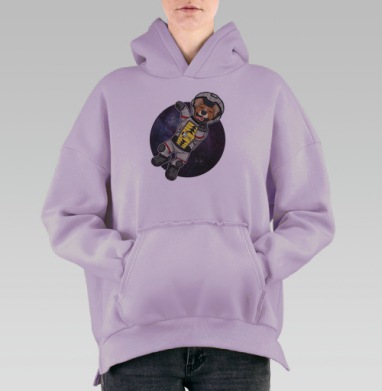 Собака-космобака, Hoodie Oversize Fiolet, утепленная