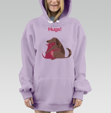 Собаки-Обнимаки, Hoodie Mjhigh Dig Mel, Fiolet, утепленная