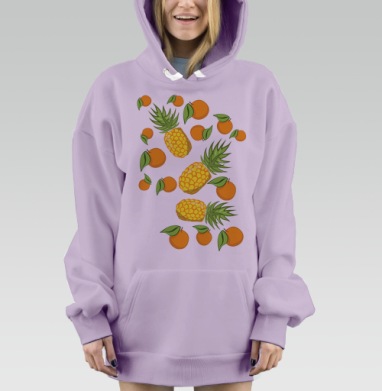 Сочный ананас, Hoodie Mjhigh Dig Mel, Fiolet, утепленная