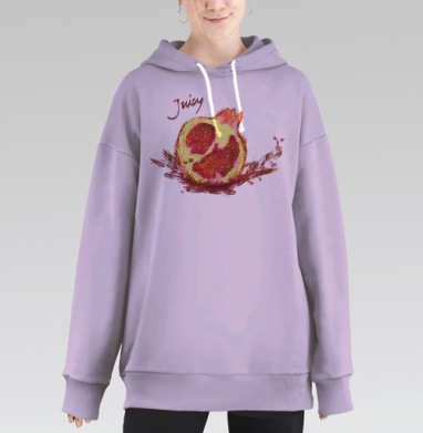Сочный гранат, Hoodie Long Oversize Fiolet