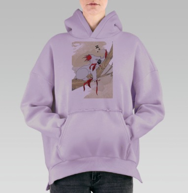Сонная коала, Hoodie Oversize Fiolet, утепленная