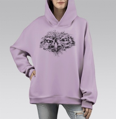 Сов, Hoodie Mono Fiolet, оверсайз, утепленная