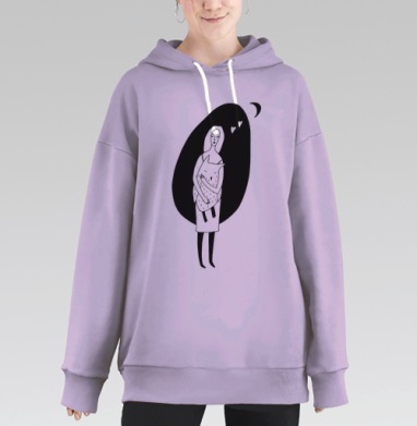 Сова в ночи, Hoodie Long Oversize Fiolet