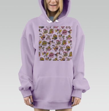 Совы зимние, Hoodie Mjhigh Dig Mel, Fiolet, утепленная
