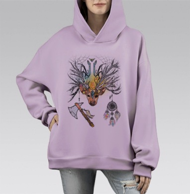 Стилл Рэр, Hoodie Mono Fiolet, оверсайз, утепленная