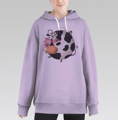 Странная корова, Hoodie Long Oversize Fiolet