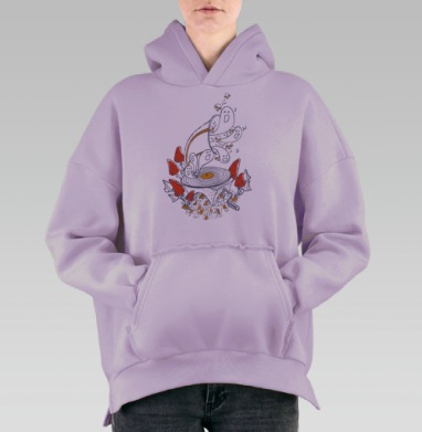 Странная музыка, Hoodie Oversize Fiolet, утепленная