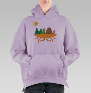Странный остров, Hoodie Oversize Fiolet, утепленная