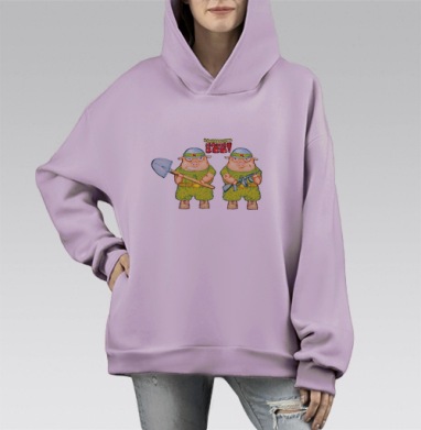 свин, Hoodie Mono Fiolet, оверсайз, утепленная