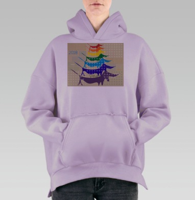 Таксы, Hoodie Oversize Fiolet, утепленная