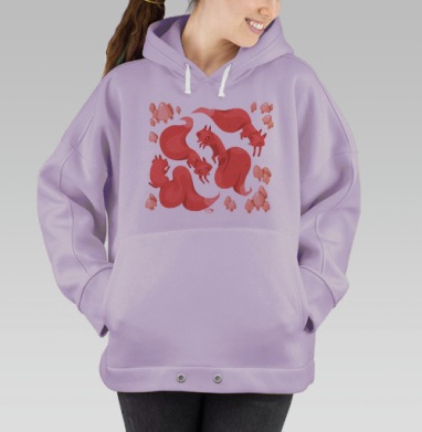 Танцы лис среди грибов, Hoodie Oversize Fiolet