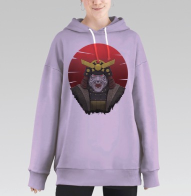 Тигр - самурай, Hoodie Long Oversize Fiolet