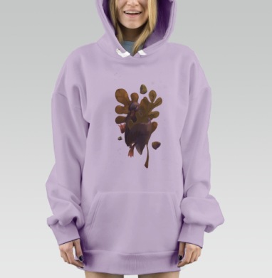 Тихий сон уточки, Hoodie Mjhigh Dig Mel, Fiolet, утепленная